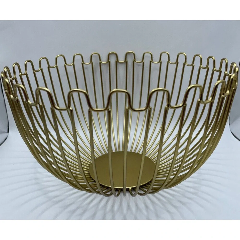 Gold Colored Hollow Art Deco Snacks Bread Storage Basket ONLY